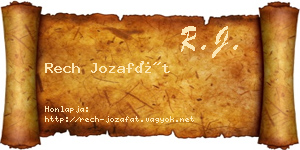 Rech Jozafát névjegykártya